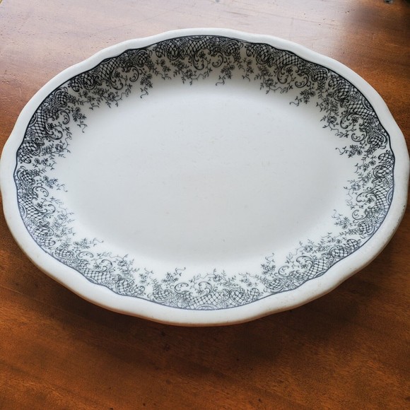 Shenango Vintage China 11x9 Oval Decorative Serving Dish Made In USA New Castle - Picture 1 of 11